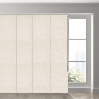 블랙아웃 무선 슬라이딩 패널 트랙 블라인드 4레일 또는 6레일 트랙 수직 블라인드 슬라이딩 창문 파티오 도어 및 룸 디바이더용 직물 커튼