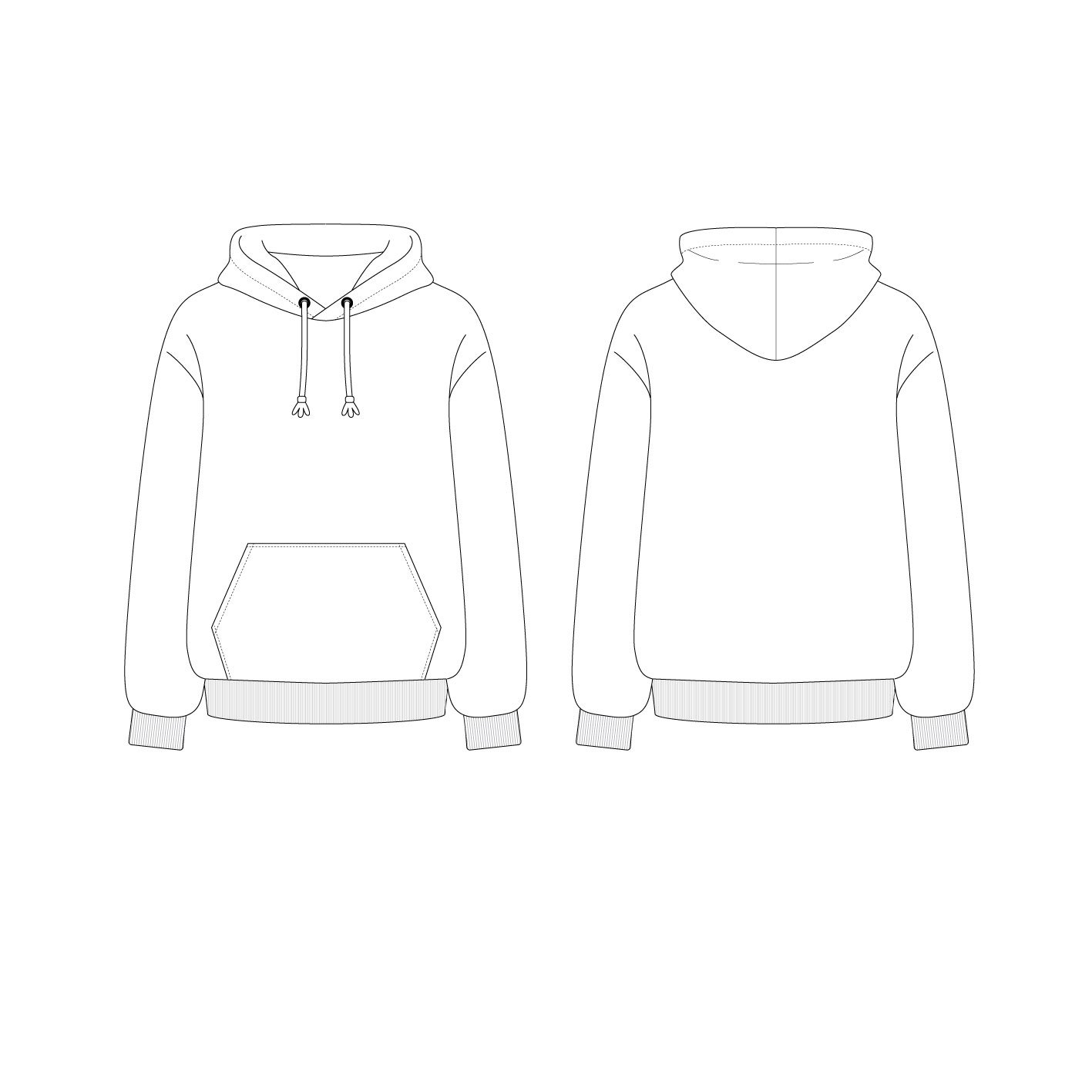 재봉패턴 의류패턴 ﻿SB-T06베이직 시보리 후드티 실물패턴 옷도안 옷패턴 패턴시트 설명서포함, 시접미포함, 1개 상세 이미지 2