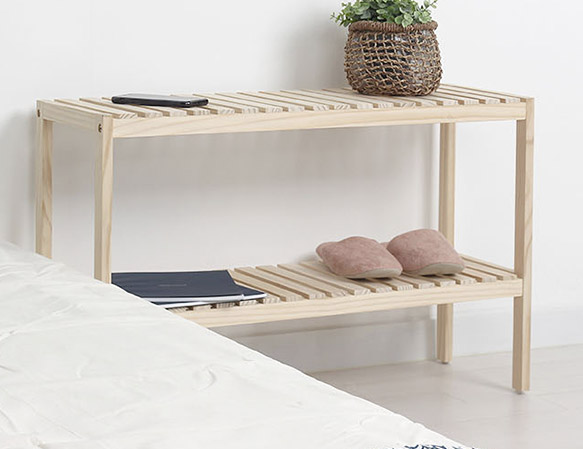 올리빙 원목 화분 신발장 다용도 정리대 선반 100cm, 2단 상세 이미지 2