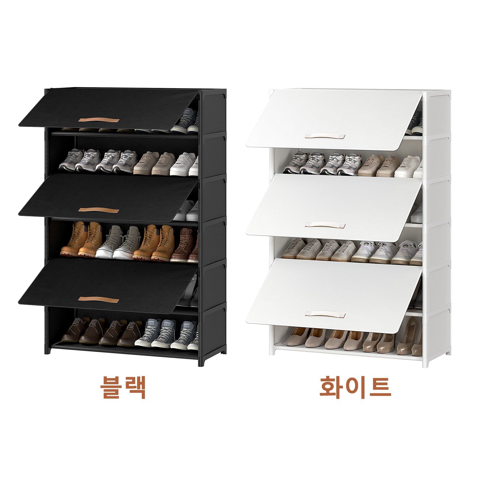 ONESOWON 현관 슬림 신발장 대용량 도어형 신발정리함 수납장700, 블랙, 7단할인 상세 이미지 2