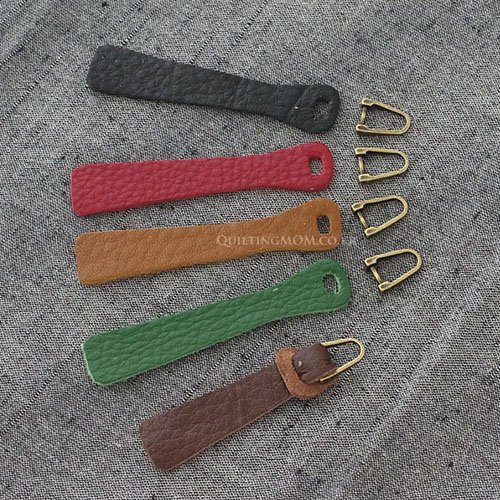 퀼팅맘 고급 슈렁큰 소가죽 지퍼고리(땅콩) 국내생산, 다크브라운, 3개 상세 이미지 2