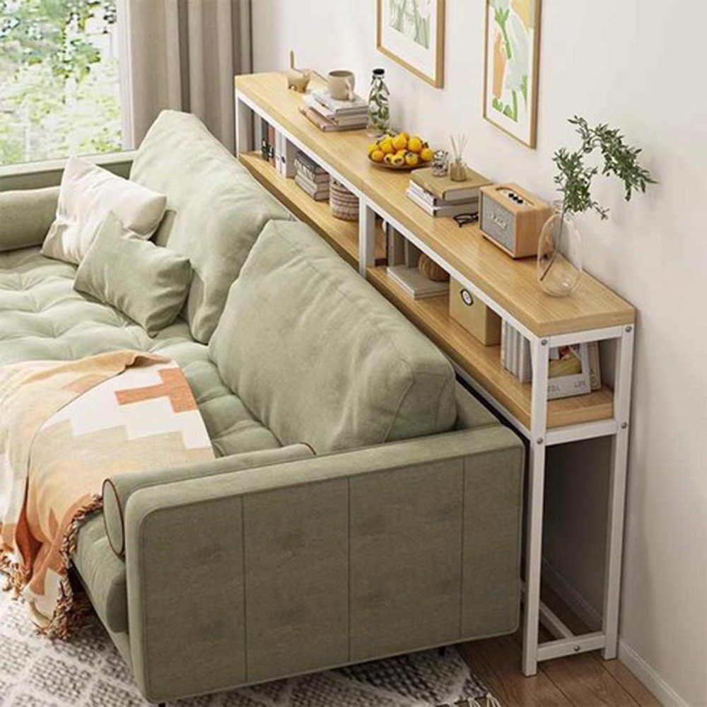 BYOU 침대 틈새 수납장 2단 선반 미니 사이드테이블 20cm, 우드 컬러 상세 이미지 1