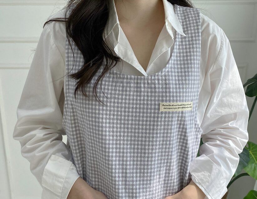 한스갤러리 미카 어린이집 유치원 보육 교사 카페 원피스 앞치마 FREE, 그레이, 1개쿠폰할인 상세 이미지 1