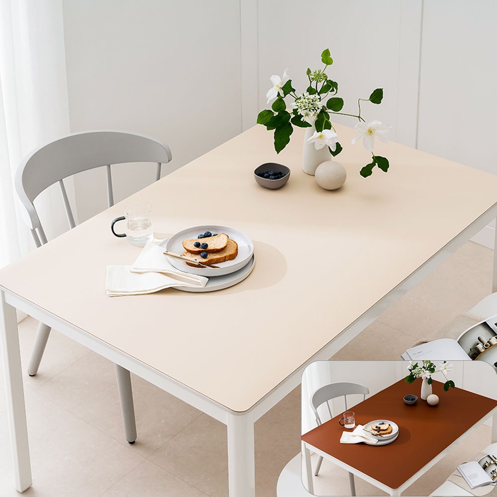 (16colors 11size) 깐깐공주 100% 방수 가죽 식탁보 테이블보 식탁매트 테이블매트, 120x80cm, 양면-12 (Gray+LightGold), 1개 상세 이미지 2