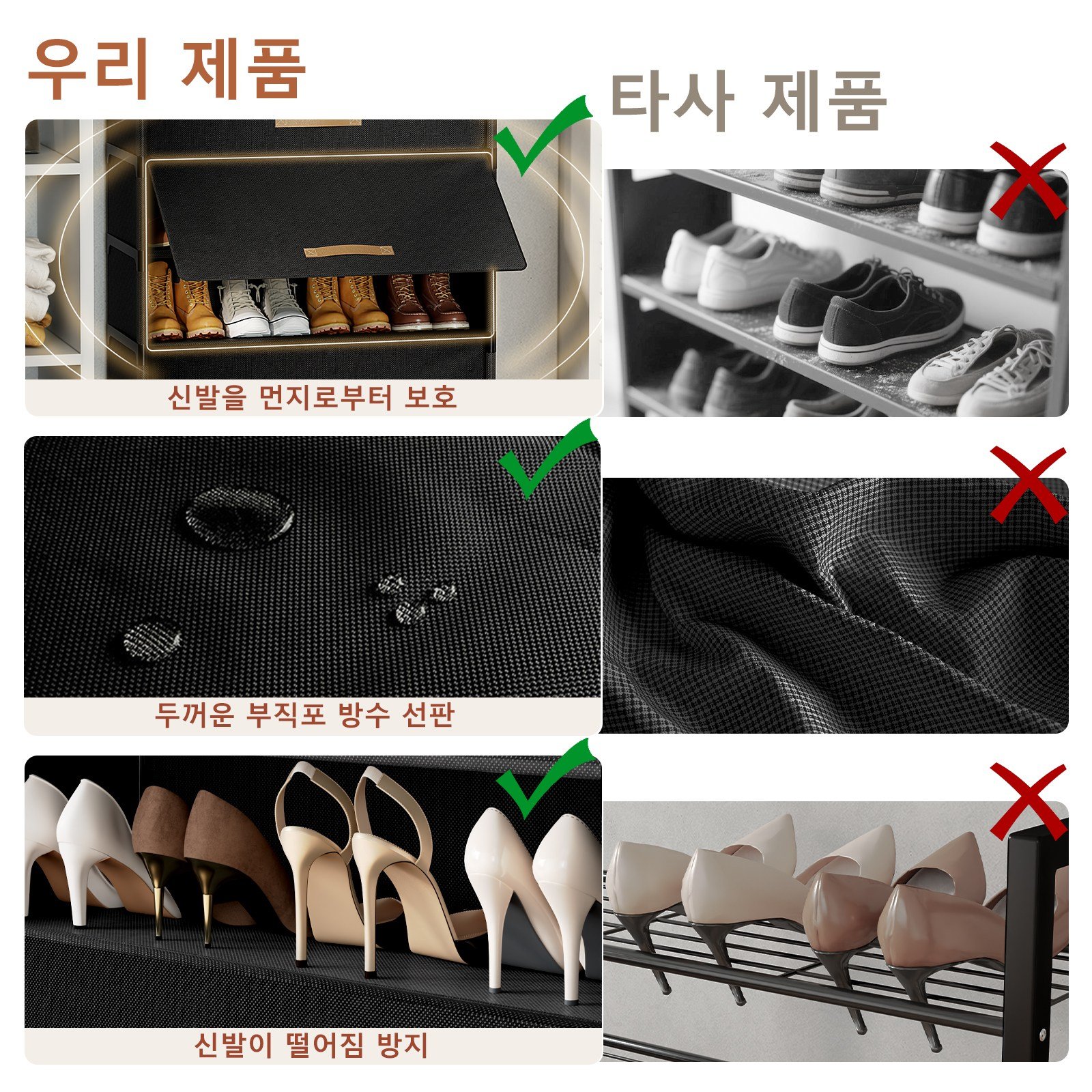 ONESOWON 현관 슬림 신발장 대용량 도어형 신발정리함 수납장700, 블랙, 7단할인 상세 이미지 2