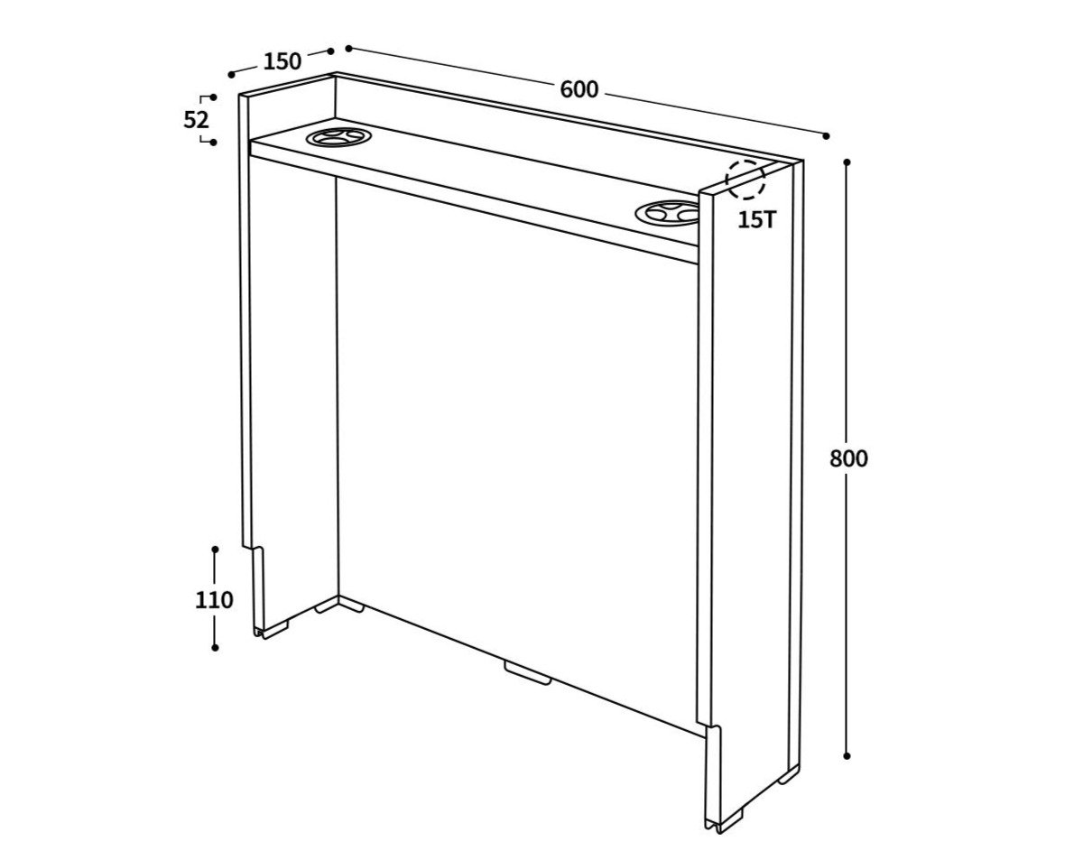 라샘 DIY 침대 틈새 수납장 800 일반형 쇼파 높은 선반 IH24136, 화이트 상세 이미지 1