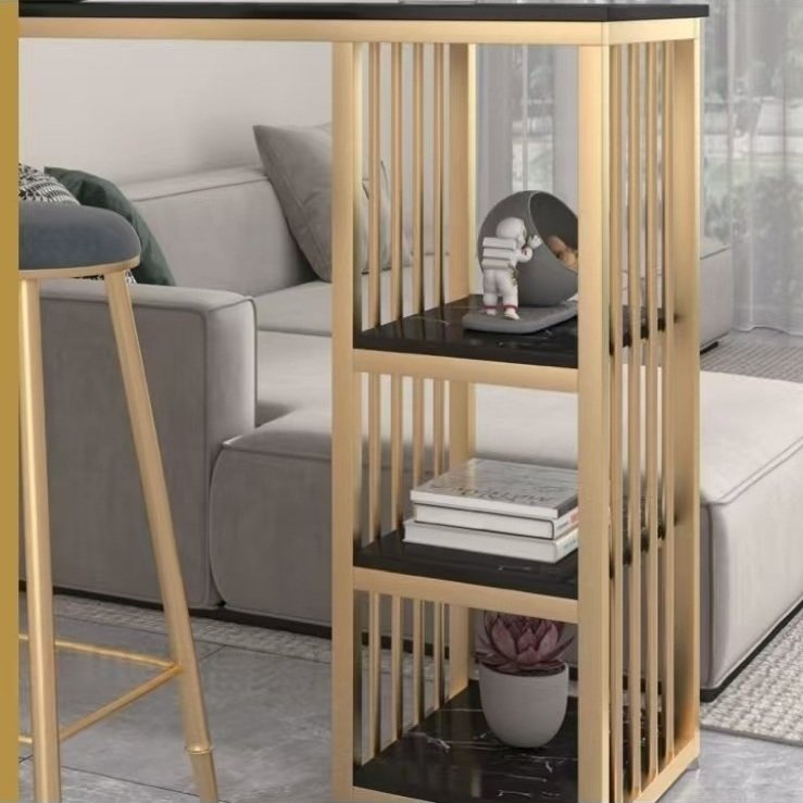홈바테이블 높은테이블 2인용식탁 거실 입식테이블 (의자 미포함), 블랙 선반+화이트보드 상세 이미지 2