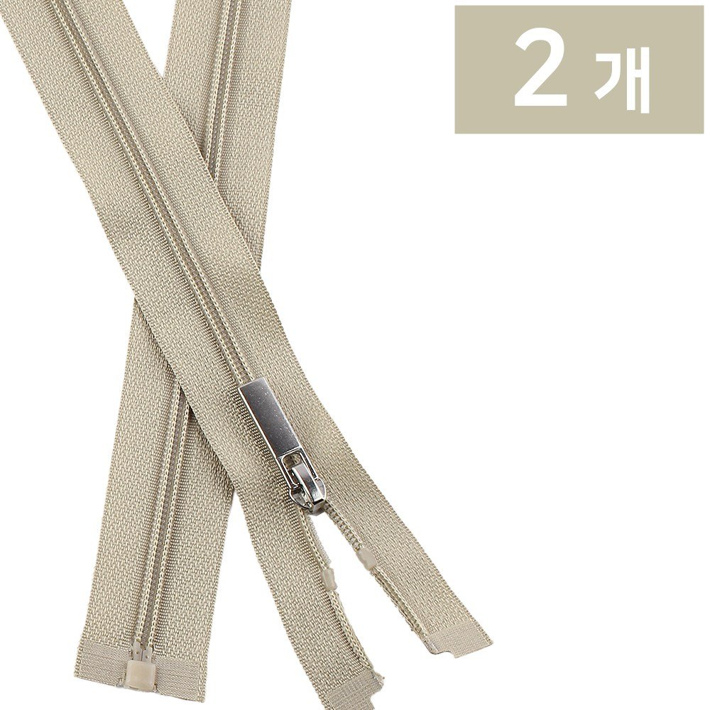 Joeunmall 코일지퍼3호 70cm 나일론 지퍼 점퍼 잠바, 2개, 308 진베이지 상세 이미지 1
